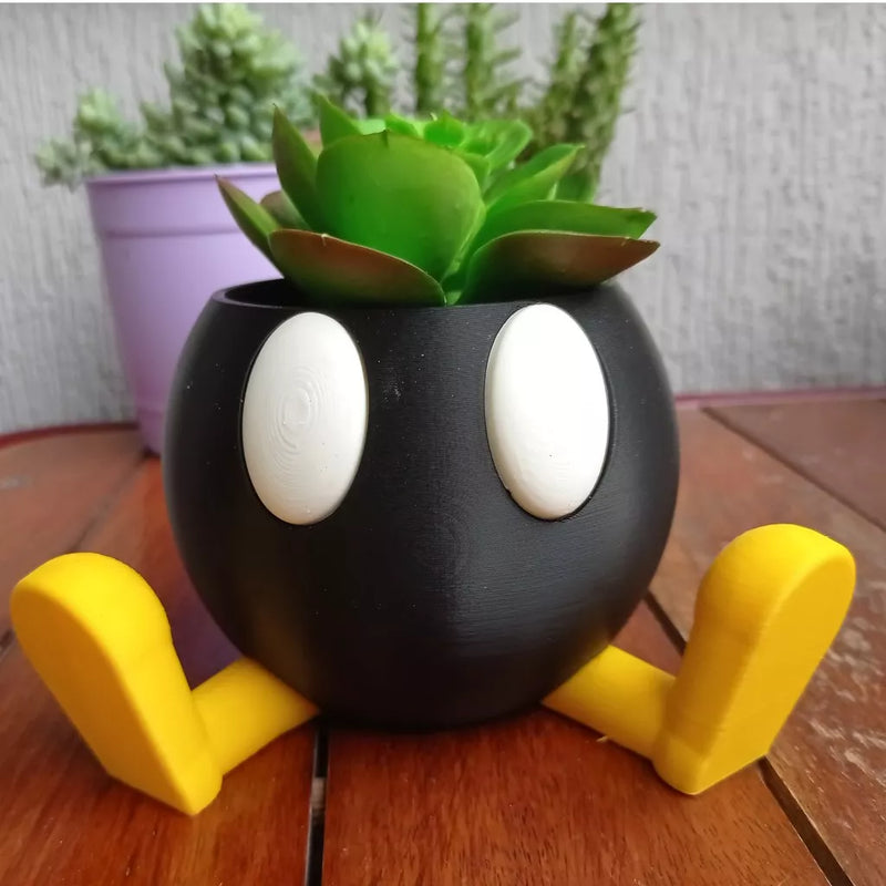 Vaso de Plantas Suculentas | Bob-Bomba (Super Mario)