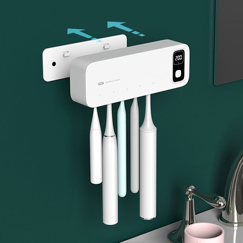 Porta Escova de Dentes com Esterilizador | Compacto e Elegante