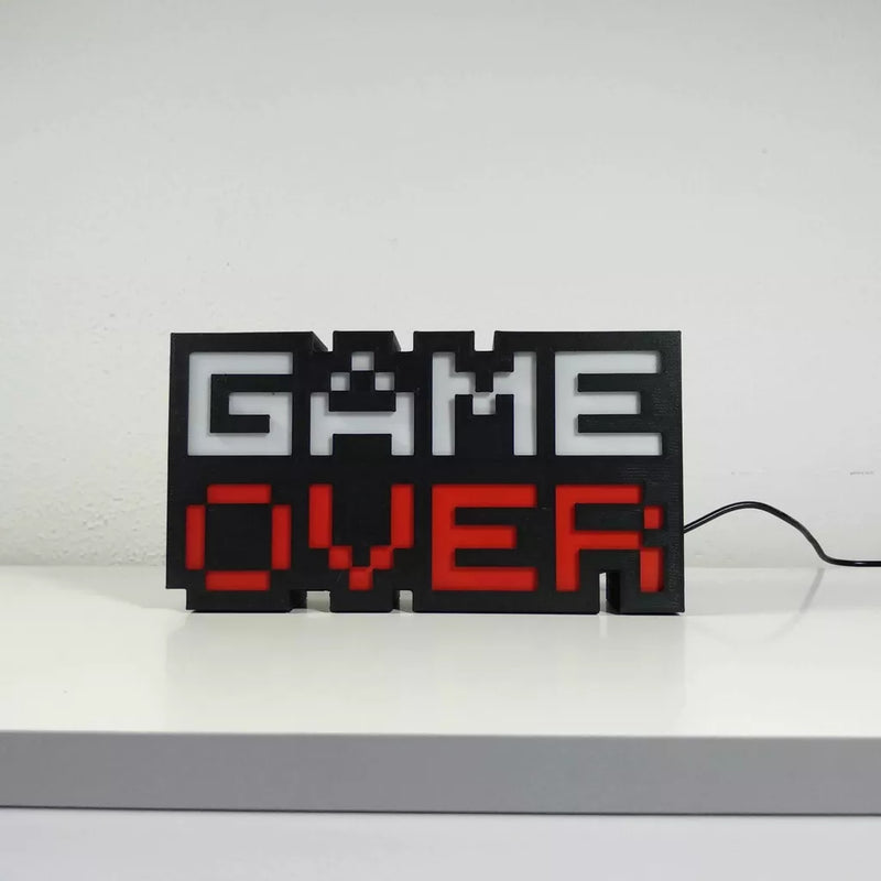 Luminária de Mesa Gamer | Game Over - Led (Bivolt)